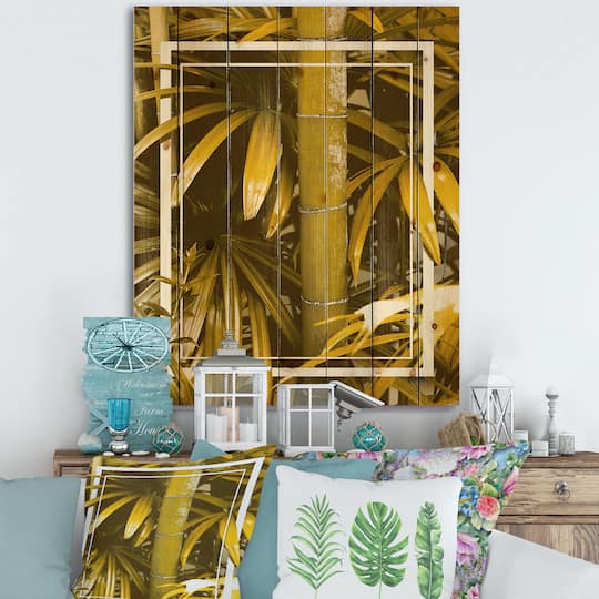 Designart - Yellow Bamboo and Tropical Leaves